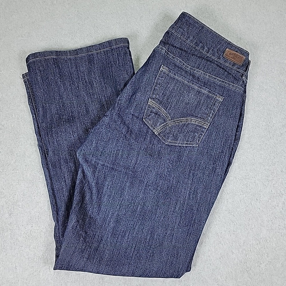 Riders by Lee Women 12P Blue Bootcut Jeans No Gap Waist Dark‎ Wash 130A719